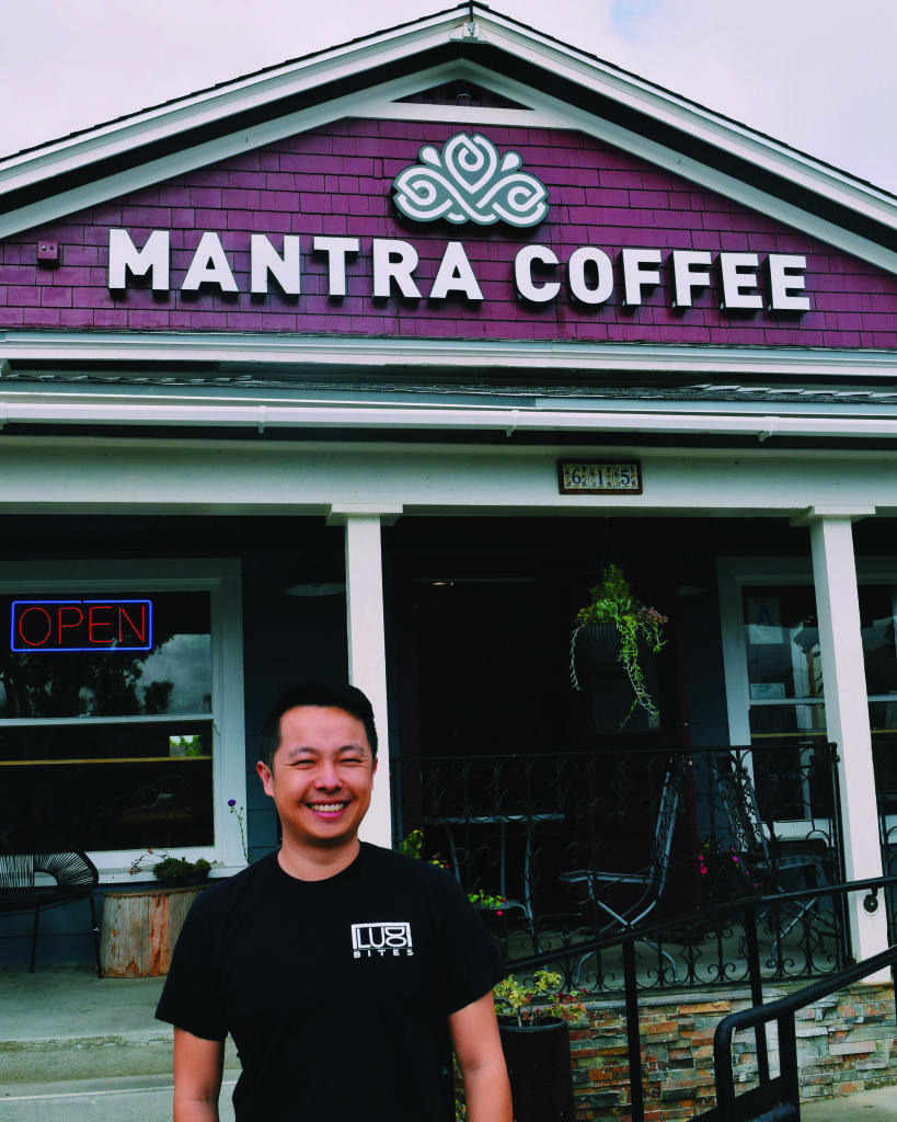 Photo by Elizabeth Alcarez Mantra Coffee owner Jonny Liu pictured outside of Mantra Coffee on San Gabriel Blvd in Azusa. 