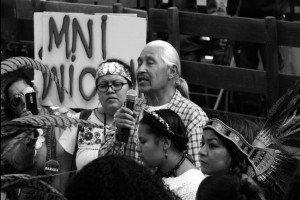 No DAPL rally and march in Los Angeles - Native American speaking 1