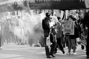 No DAPL rally and march in Los Angeles - sageing the line