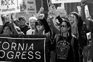 No DAPL rally and march in Los Angeles - power fists