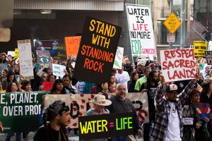 No DAPL rally and march in Los Angeles - in the underpass