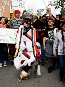 No DAPL rally and march in Los Angeles - male dancer