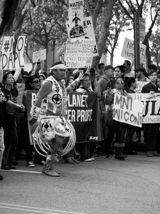 No DAPL rally and march in Los Angeles - rings dancer