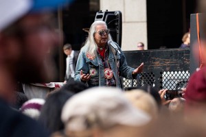 No DAPL rally and march in Los Angeles - native american speaker