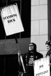 No DAPL rally and march in Los Angeles - standing rock protector