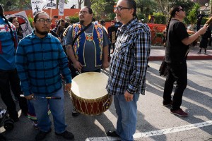 No DAPL rally and march in Los Angeles - drum