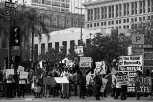 No DAPL rally and march in Los Angeles - shot from across the street